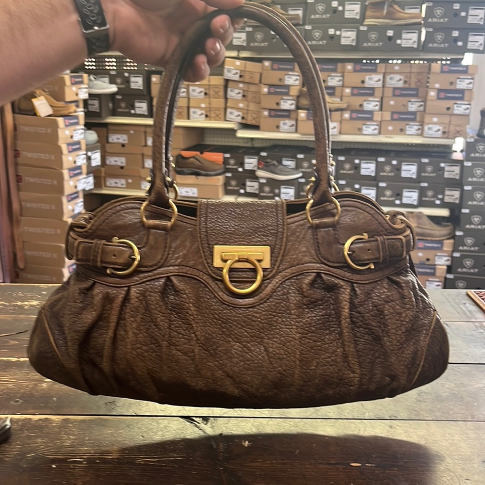 Salvatore Ferragamo brown leather purse